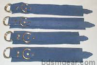 Blue Suede BDSM Cuff Set