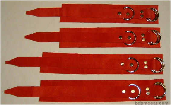Red Suede BDSM Cuff Set