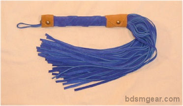 50 Lash Blue Suede Flogger