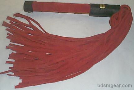 50 Lash Red Suede Flogger