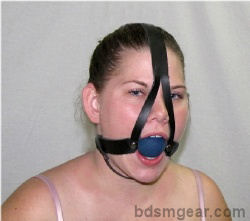 Blue Ball Gag With Harness
