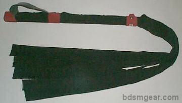 4 Foot Gorean Flogger, Black Suede