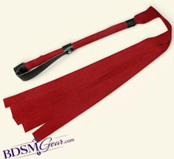 4 Foot Gorean Flogger, Red Suede