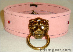 Pink Suede Lions Head Choker