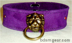 Purple Suede Lions Head Choker